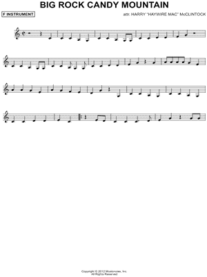 Big Rock Candy Mountain - F Instrument