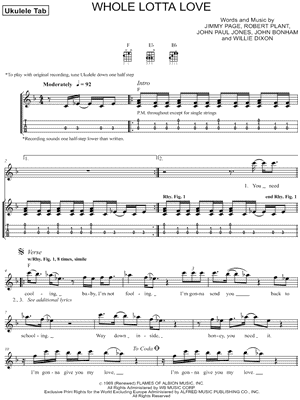 Whole Lotta Love by Led Zeppelin - Sheet Music