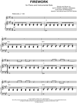 Firework - Piano Accompaniment