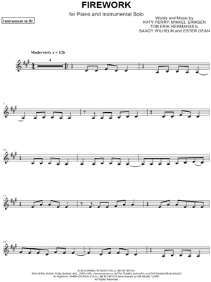 Firework - Bb Instrument by Katy Perry - Sheet Music