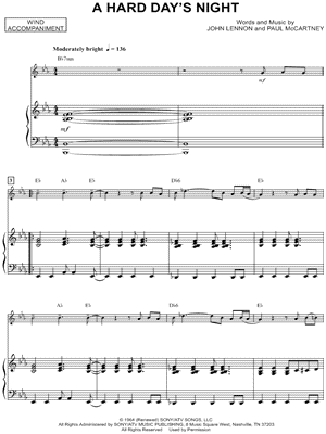 A Hard Day's Night - Piano Accompaniment (Winds)