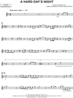 A Hard Day's Night - Tenor Saxophone