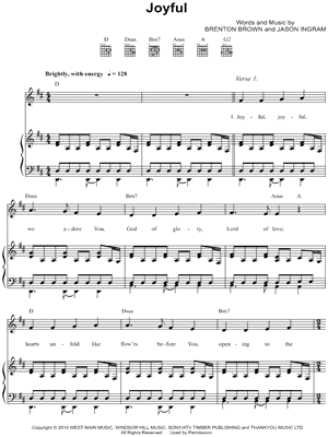 Joyful by Brenton Brown - Sheet Music