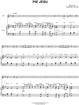 Pie Jesu - Piano Accompaniment