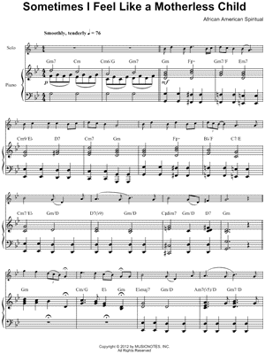 Sometimes I Feel Like a Motherless Child - Piano Accompaniment