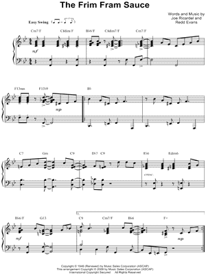 The Frim Fram Sauce by Nat King Cole - Sheet Music