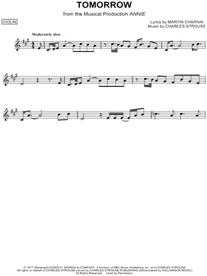 Tomorrow from Annie - Sheet Music