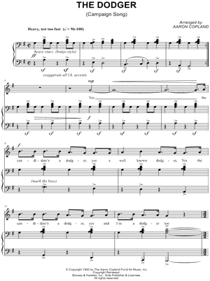 The Dodger by Aaron Copland - Sheet Music