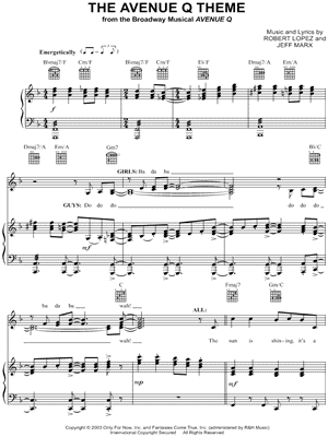 The Avenue Q Theme from Avenue Q - Sheet Music