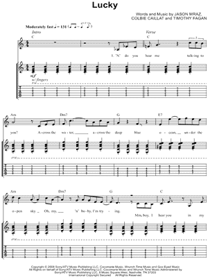 Lucky by Jason Mraz - Sheet Music