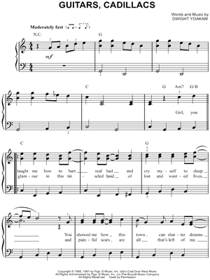 Guitars, Cadillacs by Dwight Yoakam - Sheet Music