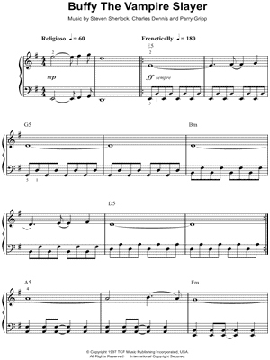 Theme From Buffy the Vampire Slayer by Nerf Herder - Sheet Music