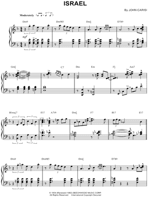 Israel by Bill Evans - Sheet Music
