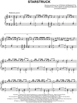 Starstruck by Lady Gaga - Sheet Music