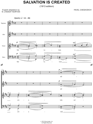 Salvation Is Created by Pavel G. Chesnokov - Sheet Music