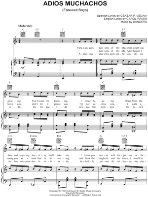 Adios Muchachos (Farewell Boys)