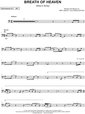 Breath of Heaven (Mary's Song) - Bass Clef Instrument