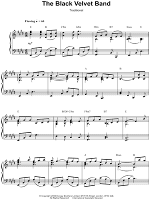 The Black Velvet Band by Irish Folk Song - Sheet Music