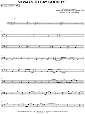 50 Ways To Say Goodbye - Bass Clef Instrument