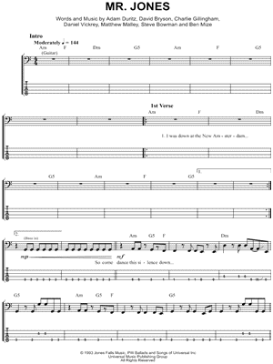 Mr. Jones by Counting Crows - Sheet Music