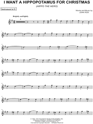 I Want a Hippopotamus for Christmas - Eb Instrument