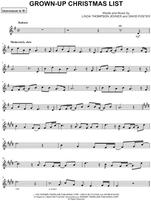 Grown-Up Christmas List - Bb Instrument