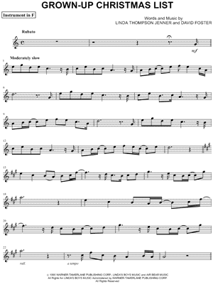 Grown-Up Christmas List - F Instrument