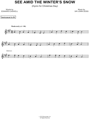 See Amid the Winter's Snow - Bb Instrument
