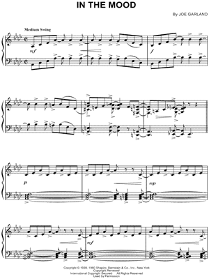 In the Mood by Glenn Miller & His Orchestra - Sheet Music