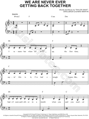 We Are Never Ever Getting Back Together