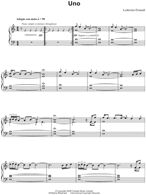 Uno by Ludovico Einaudi - Sheet Music