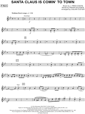 Santa Claus Is Comin' to Town - French Horn (Brass Choir)