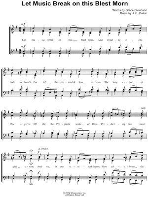 Let Music Break on This Blest Morn