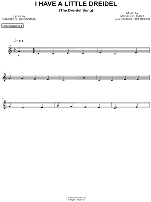 I Have a Little Dreidel - F Instrument