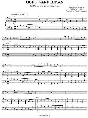 Ocho Kandelikas - Piano Accompaniment