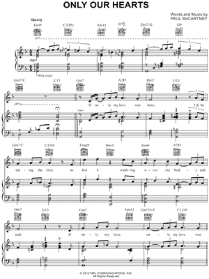 Only Our Hearts by Paul McCartney - Sheet Music