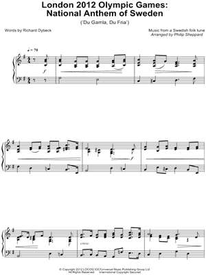 London 2012 Olympic Games: National Anthem of Sweden (Du Gamla, Du Fria)
