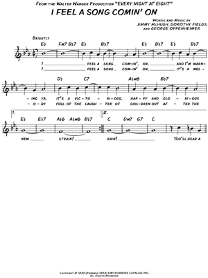 I Feel a Song Comin' On from Sugar Babies - Sheet Music