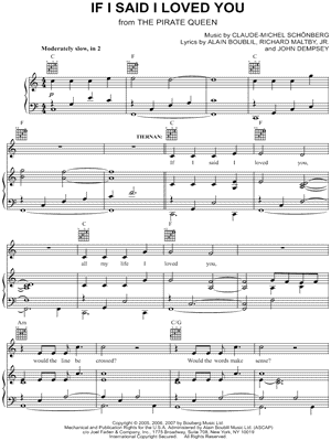 If I Said I Loved You by Alain Boublil - Sheet Music