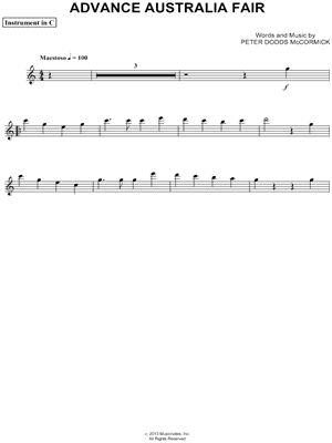 Advance Australia Fair - C Instrument