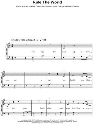 Rule the World by Take That - Sheet Music