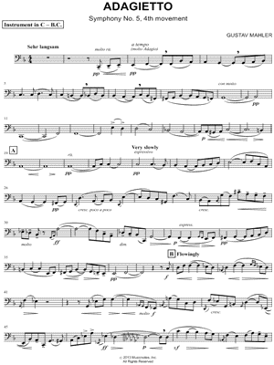 Adagietto (excerpt) - Bass Clef Instrument