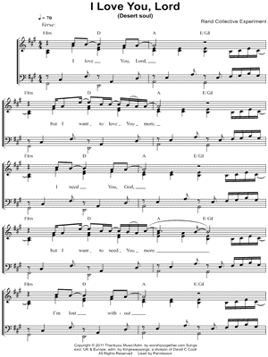 I Love You, Lord (Desert Soul) by Rend Collective - Sheet Music