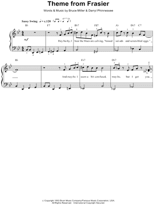 Theme from Frasier by Bruce Miller - Sheet Music