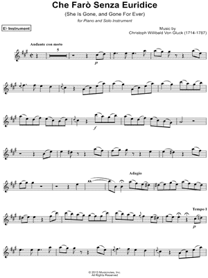 Che Farò Senza Euridice - Eb Instrument