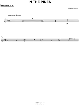 In the Pines - Bb Instrument