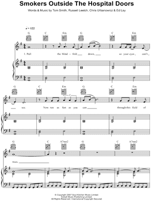 Smokers Outside the Hospital Doors by Editors - Sheet Music