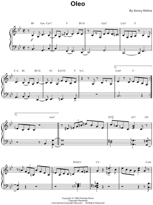 Oleo by Kenny Barron - Sheet Music