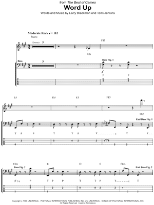 Word Up by Cameo - Sheet Music
