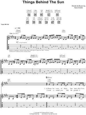 Things Behind the Sun by Nick Drake - Sheet Music